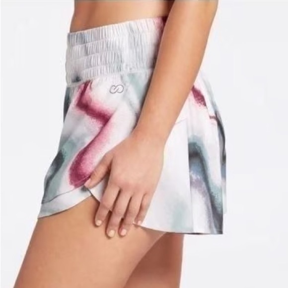 Calia Multicolor Airbrush Crystal Woven High Rise Petal Hem Short - Picture 1 of 4